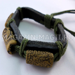 Браслет из кожи темный