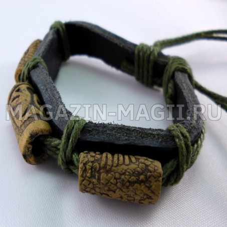 Браслет из кожи темный