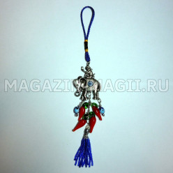 Денежный оберег «Слон с перчиками и обзъянкой»