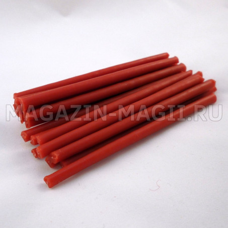 Свечи восковые красные (10см., 20шт., маканые)
