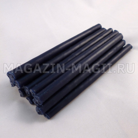 Свечи восковые синие (10см., 20шт., маканые)