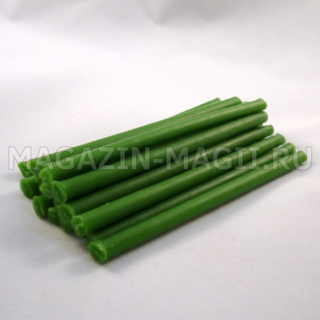 Свечи восковые зеленые (10см., 20шт., маканые)