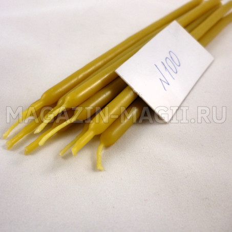 Cвечи восковые желтые №100 (10 шт., маканые)